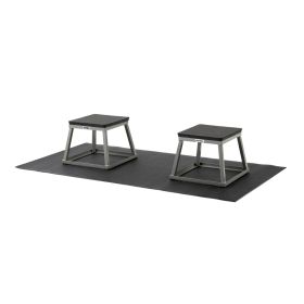 Plyo Runway Mat shown with Steel Plyoboxes