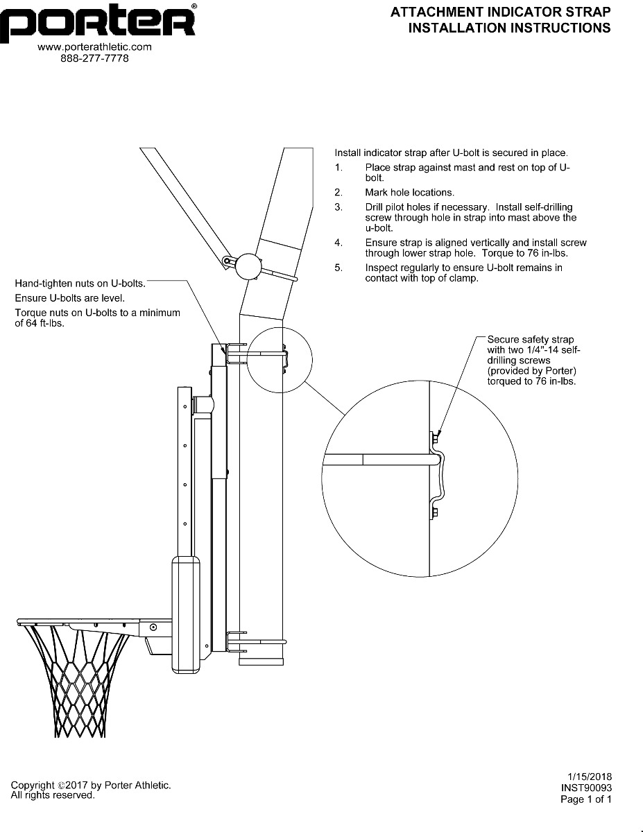 Porter Athletic's Safety Indicator Clamp